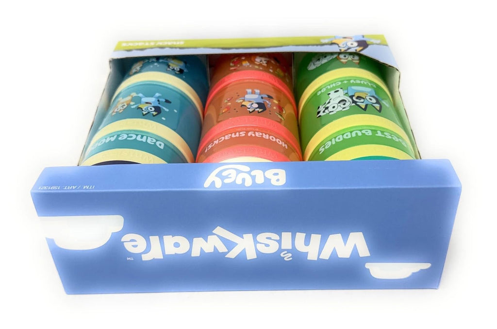 Whiskware Bluey Snack Stacks, Portable Snack Containers with Twist n' Lock™ System, BPA-Free
