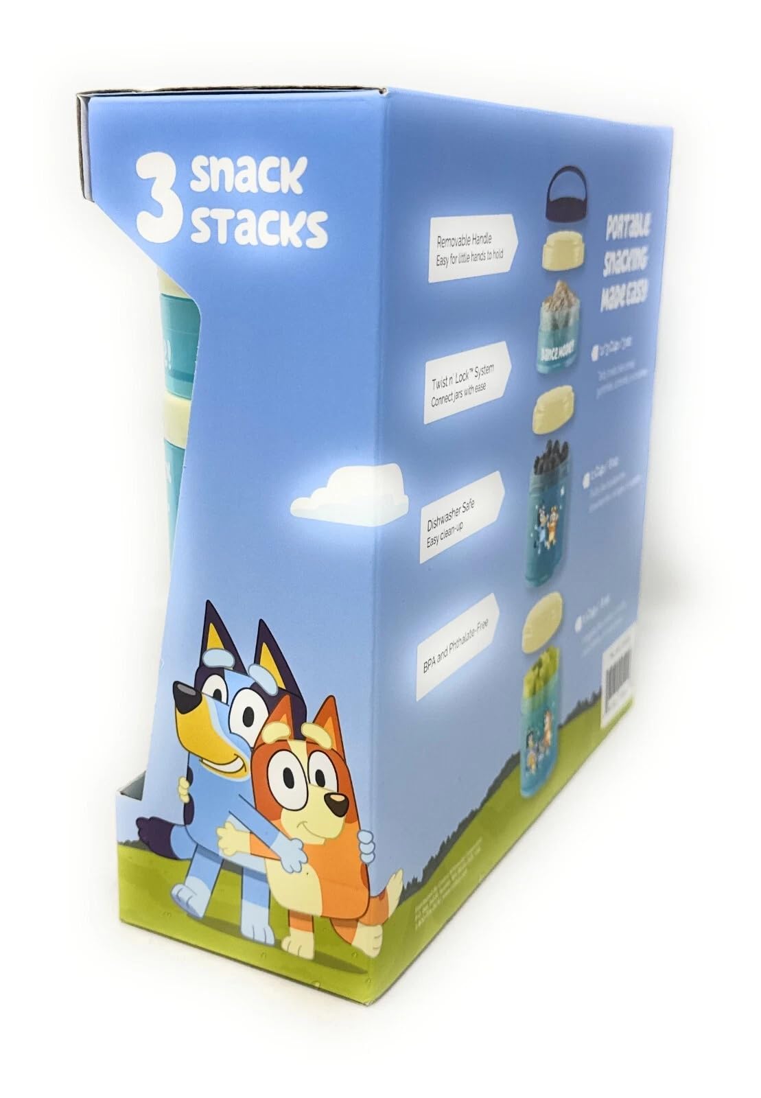 Whiskware Bluey Snack Stacks, Portable Snack Containers with Twist n' Lock™ System, BPA-Free